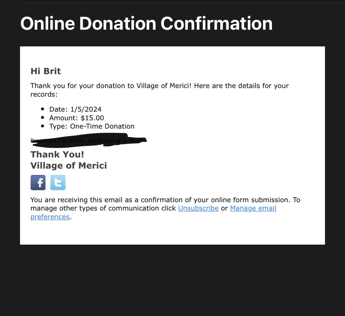 Brit_King1's tweet photo. I just made a donation to @villageofmerici. You should too! https://t.co/hKKwTV1ps6

$15 in honor of Mahomes and the Chiefs fans who call us cheaters 😘 

#WPMOYChallenge      Karras 
#WPMOYChallenge      Karras
#WPMOYChallenge      Karras 
#WPMOYChallenge      Karras https://t.co/MQQ53mEcGu