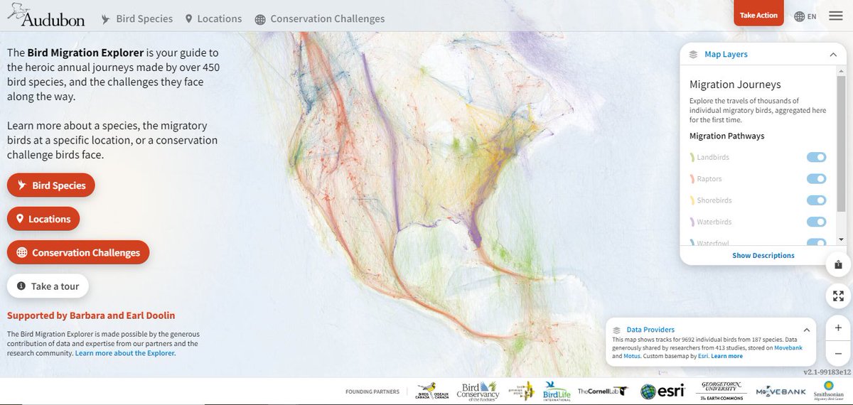 Esri_Conserv's tweet photo. Happy #NationalBirdDay! 🐦

In celebration, check out @audubonsociety's Bird Migration Explorer - a great way to explore the heroic journeys made by over 450 bird species: https://t.co/bKqVzm3WRd https://t.co/WjI2b13Gd7