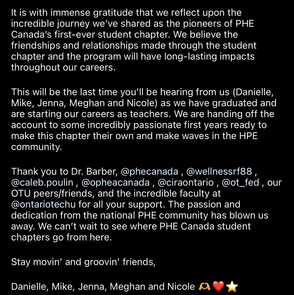 otu_phecanada's tweet photo. It’s not goodbye, it’s see you later 👋 🫶 https://t.co/PNT6O5mGhP