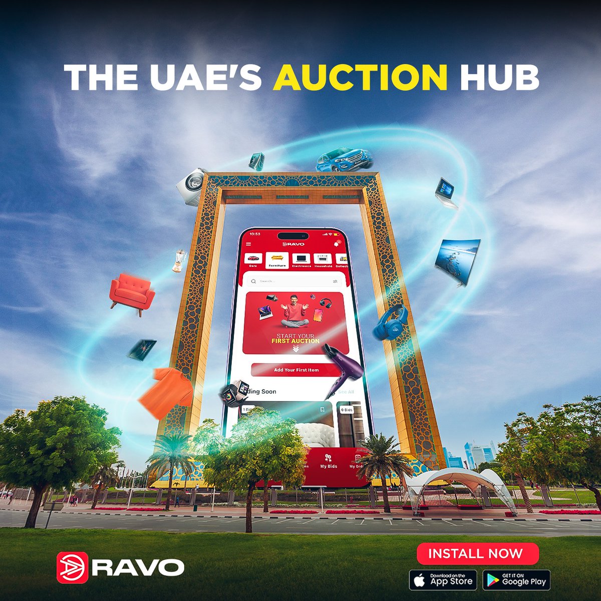 ravo_app's tweet photo. Discover RAVO, the UAE's fastest-growing auction app. Buy and sell with ease, where your favorite items are just a bid away.

#preownedmarketplace #buypreowneditems #ravo #dubai #auction #auctionapp #apps #appstore #preowned #uaeshopping #shopping https://t.co/BFd3BA7xSk