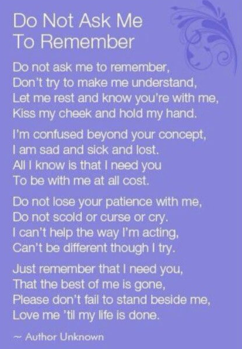 Dementia thought for a Friday…. 
Have a super weekend 👍