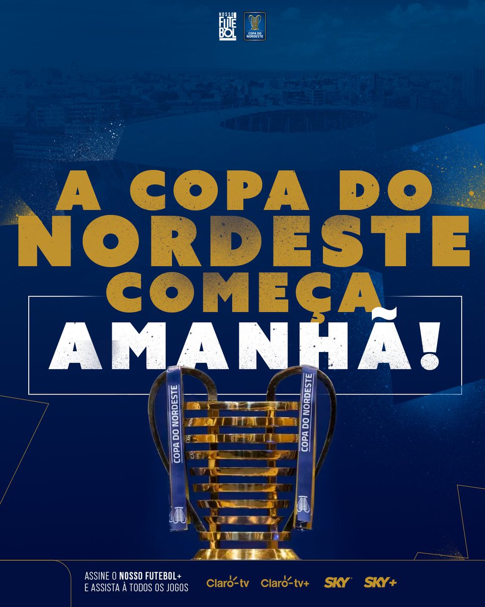 É AMANHÃ! 

A pré-Copa do Nordeste começa amanhã e você acompanha todos os jogos AO VIVO só no Pay per view do Nosso Futebol+