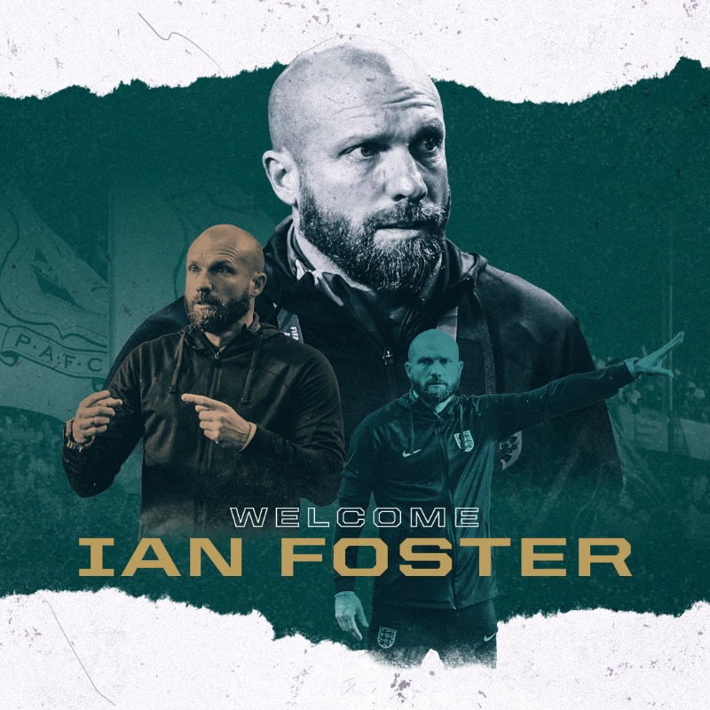 Argyle's tweet photo. ✍🏻 Argyle are delighted to announce Ian Foster as our new Head Coach.

Welcome, Ian. 🙌🏼

#pafc