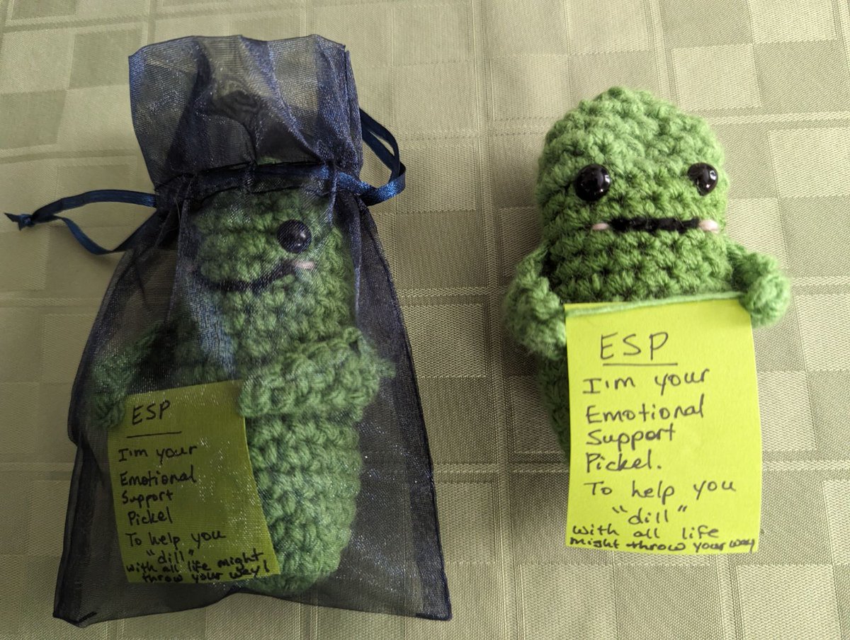 Mom called to let me know she's mailing my children Emotional Support Pickles.