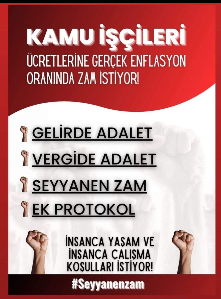 ErkanTaylan14's tweet photo. Tüm sözleşmeler

1 ocaktan geçerli olmak üzere ek Protokol ile düzeltilmeli

Ek zam 

Refah payı uygulanmalı.

İşçi üvey evlat değildir

#kamuiscisimagdur
#SeyyanenZam #kamuiscilerizamistiyor
#ekprotokol
#VergideAdalet
#yolis #Kgm #Turkis https://t.co/lnVT9r5rlt