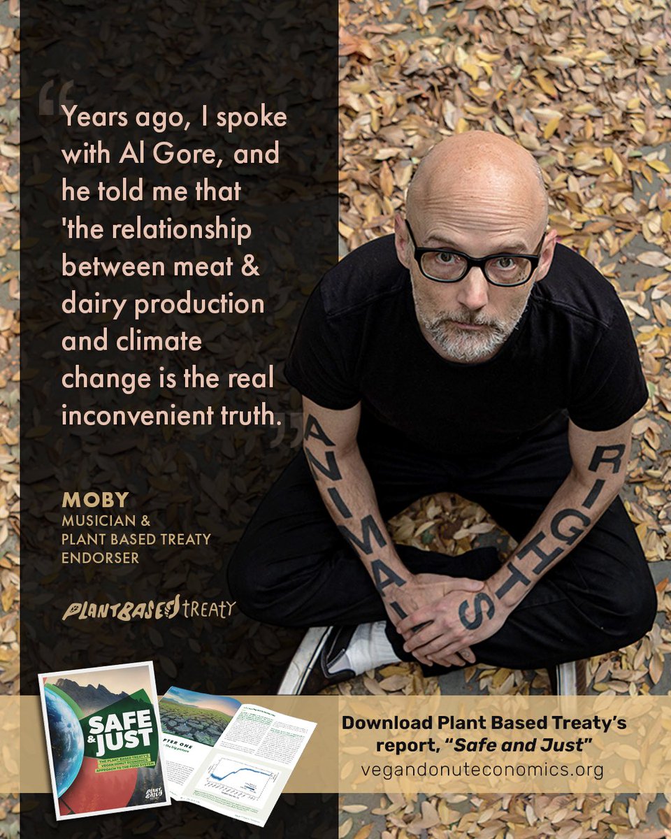 The environment impact of animal agriculture on the planet can no longer be ignored. Therefore, musician and PBT endorser #Moby (@thelittleidiot) has endorsed our “Safe and Just” report on the vegan donut economics approach to the food system. 🌳🌍🌱 ➡️ Haven’t read it yet?…