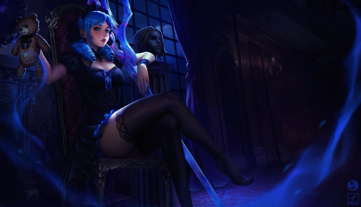ArtDragor's tweet photo. Why not have a french maid Gwen :D
Drew on holidays as a small fan project

#gwen #gwenleagueoflegends #lol #leaguoflegends #fanart #illustration #photoshop #splashart #painting #art #blue #frenchmaid #fantasy #gamefanart  #idea #fan #bluehair  #artwork #dress #gothic #doll https://t.co/PV4dDX7dy1