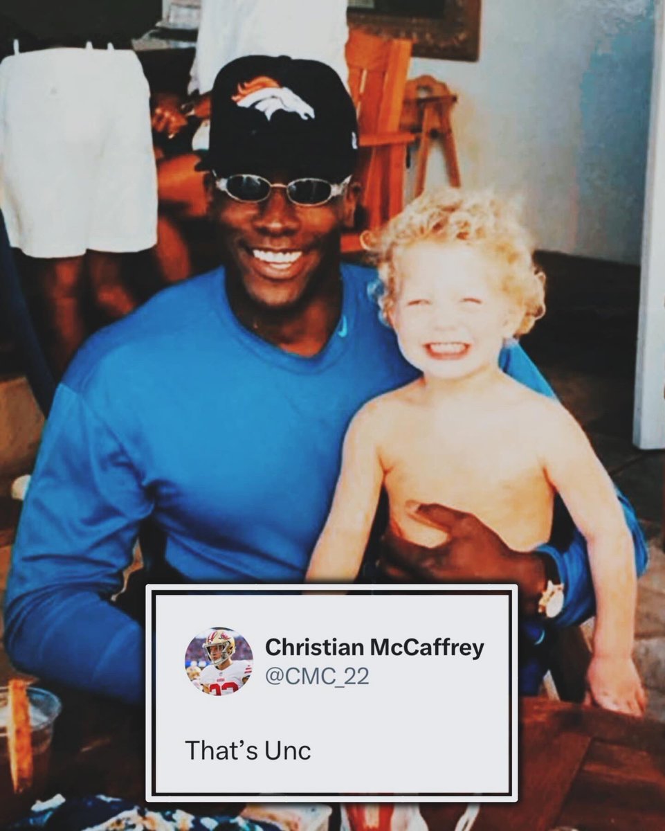 TheSFNiners's tweet photo. Awesome throwback pic of a young #49ers Christian McCaffrey with Shannon Sharpe 🙌

h/t @DonAtkinsonNFL https://t.co/TyQmxUJemj