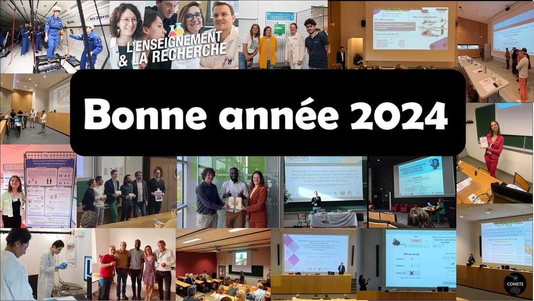 L'ensemble des membres du laboratoire Comete vous souhaite une excellente année 2024 ! L'année 2023 a été riche avec la participation à de nombreux évènements scientifiques et de médiation. En espérant que cette nouvelle année 2024 soit aussi riche ☺️