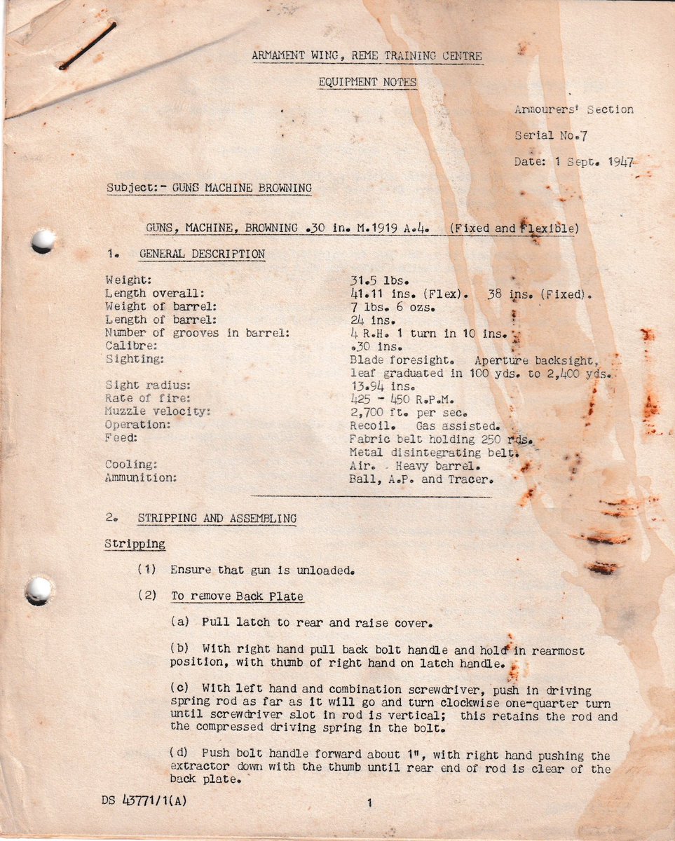 vickersmg's tweet photo. Today on the VMGCRA Patreon, we shared the second part of a large folder of armourer papers from the late 1940s. Browning MGs, Besa and much more, including binoculars, sights and even Sgt Milliard’s own note books with with sketches of the @RMASandhurst badge. https://t.co/KWMCXUZrRk