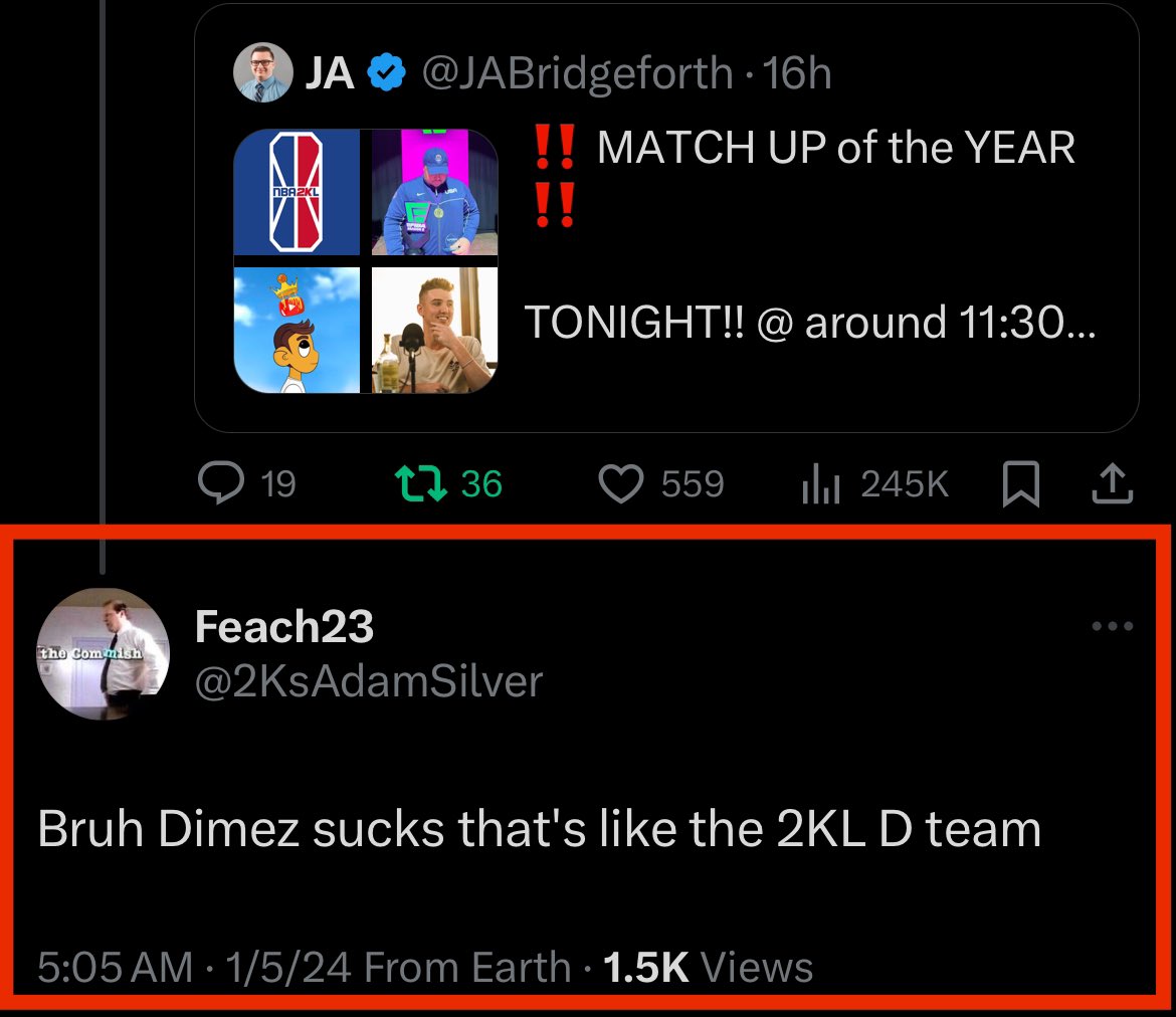 JABridgeforth's tweet image. Crazy statement by Feach23.

Dimez:

- #1 Pick in the 2018 Draft (1st 2KL Season)
- 2KL/UPA Champion x Finals MVP
- @USABasketball World Champ
- and more

#NBA2KLeague