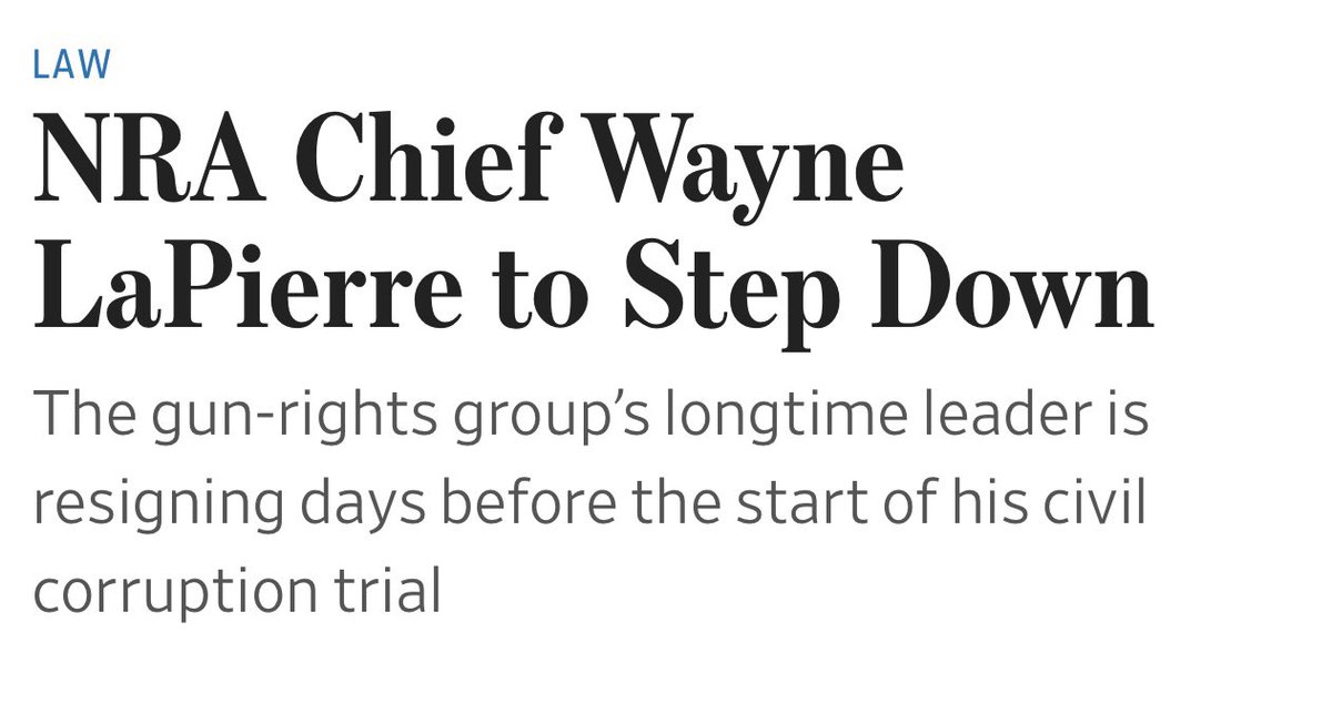shannonrwatts's tweet photo. WE DID IT!!! NRA CEO Wayne LaPierre is forced to resign after @momsdemand shined a light on his unethical, immoral and corrupt misdeeds for over a decade. 

We broke the powerbroker of the most powerful, wealthy special interest that’s ever existed.  https://t.co/SdVgkiv0hh https://t.co/v4FLRvf1nW