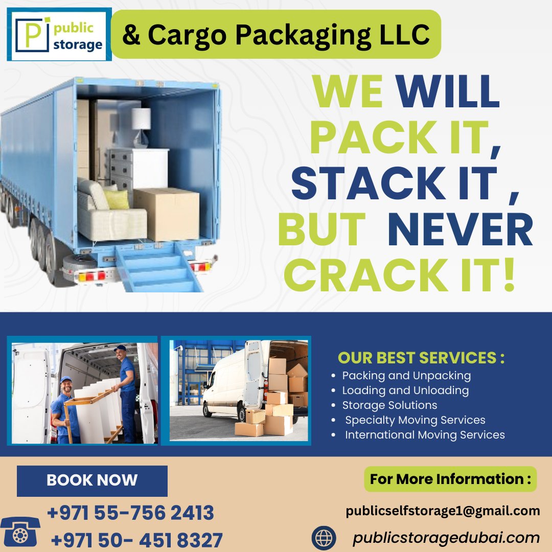 Exceptional Services for a Smooth Move"
For Booking contact us:
wa.me/971557562413
📞+971 50- 451 8327
✉️publicselfstorage1@gmail.com
💻 publicstoragedubai.com
#PackAndMove #ProfessionalMovers #MovingHelp #storage #UAE #Dubai #storagesolutionsph #marinadubai #publicstorage