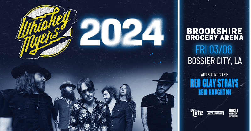 💥 Don't miss out Bossier City!

Whiskey Myers is headed to the BGA March 8 with Red Clay Strays and Reid Haughton!

🎫 Get tickets: bit.ly/WhiskeyMyersBo… and in person at the b1BANK Box Office open Wednesdays and Fridays from 10AM - 2PM.
