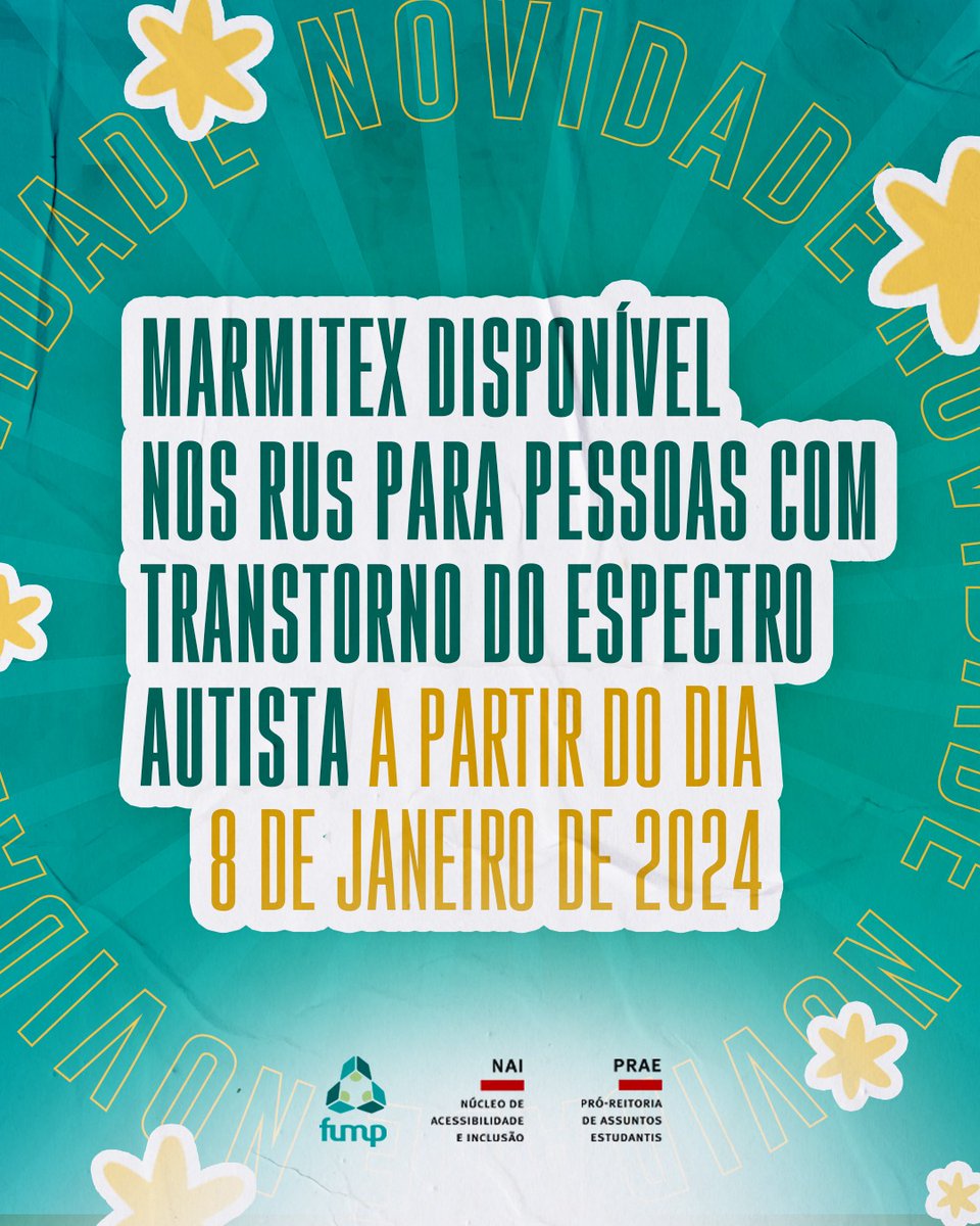 Os(as) membros da comunidade UFMG com Transtorno do Espectro Autista (TEA) poderão solicitar almoço através de Marmitex nos Restaurantes Universitários. Saiba mais no portal da Fump.
