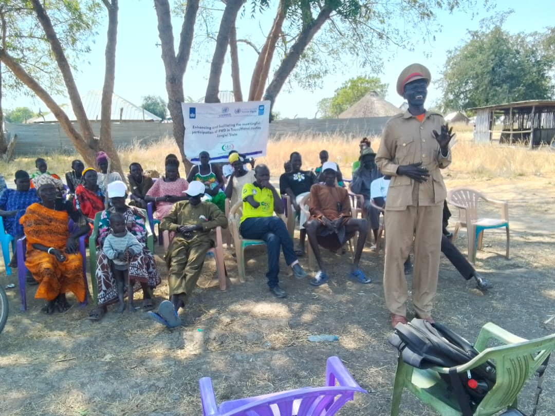 I_WINetwork's tweet photo. Under the project of enhancing &amp; Facilitating Meaningful Participation of PWDs in TJ, I_WIN conducted a session at Makuach Payam of Jonglei state.

It focused on providing recognition &amp; justice to PWDs &amp;accountability for perpetrators and promoting coexistence &amp;sustainable peace. https://t.co/LPYJ7WPmIU