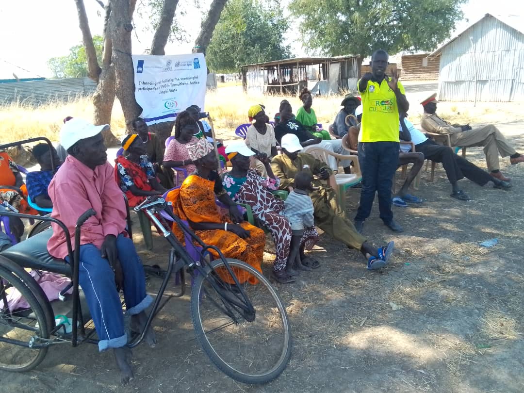 I_WINetwork's tweet photo. Under the project of enhancing &amp; Facilitating Meaningful Participation of PWDs in TJ, I_WIN conducted a session at Makuach Payam of Jonglei state.

It focused on providing recognition &amp; justice to PWDs &amp;accountability for perpetrators and promoting coexistence &amp;sustainable peace. https://t.co/LPYJ7WPmIU