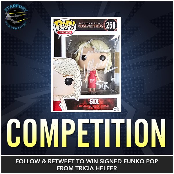 starfuryevents's tweet photo. It's #competition time!

We are giving away an @funko of Six from #BattlestarGalactica, signed by the legendary @trutriciahelfer 

For a chance to win this prize, simply follow us and retweet this post!

Winner will be chosen on Sunday!

So say we all! https://t.co/myrWJRU3J9