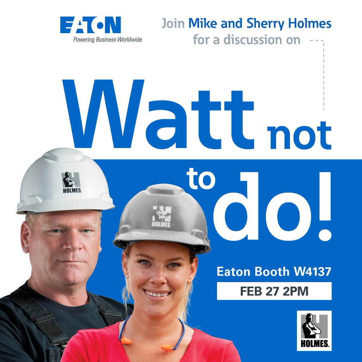 thesherryholmes's tweet photo. Join me at the Eaton booth on Feb 27th at the International Builder's Show to discuss the shocking electrical work we come across on our projects. Don't miss out!💡 #HomeWithEaton #BuilderShow. Swing by the booth if you are around! #lasvegas #vegas https://t.co/1vH1YnrnQL