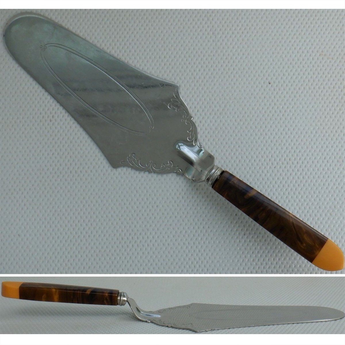 EverRotating's tweet photo. A vintage cake/pie slice with a Bakelite type handle. 21.7 cm in length. π°
π https://t.co/3RVC7Wxy4j
#Vintage #FollowVintage #Bakelite #CakeOClock #eBay https://t.co/fGZqnGB24y