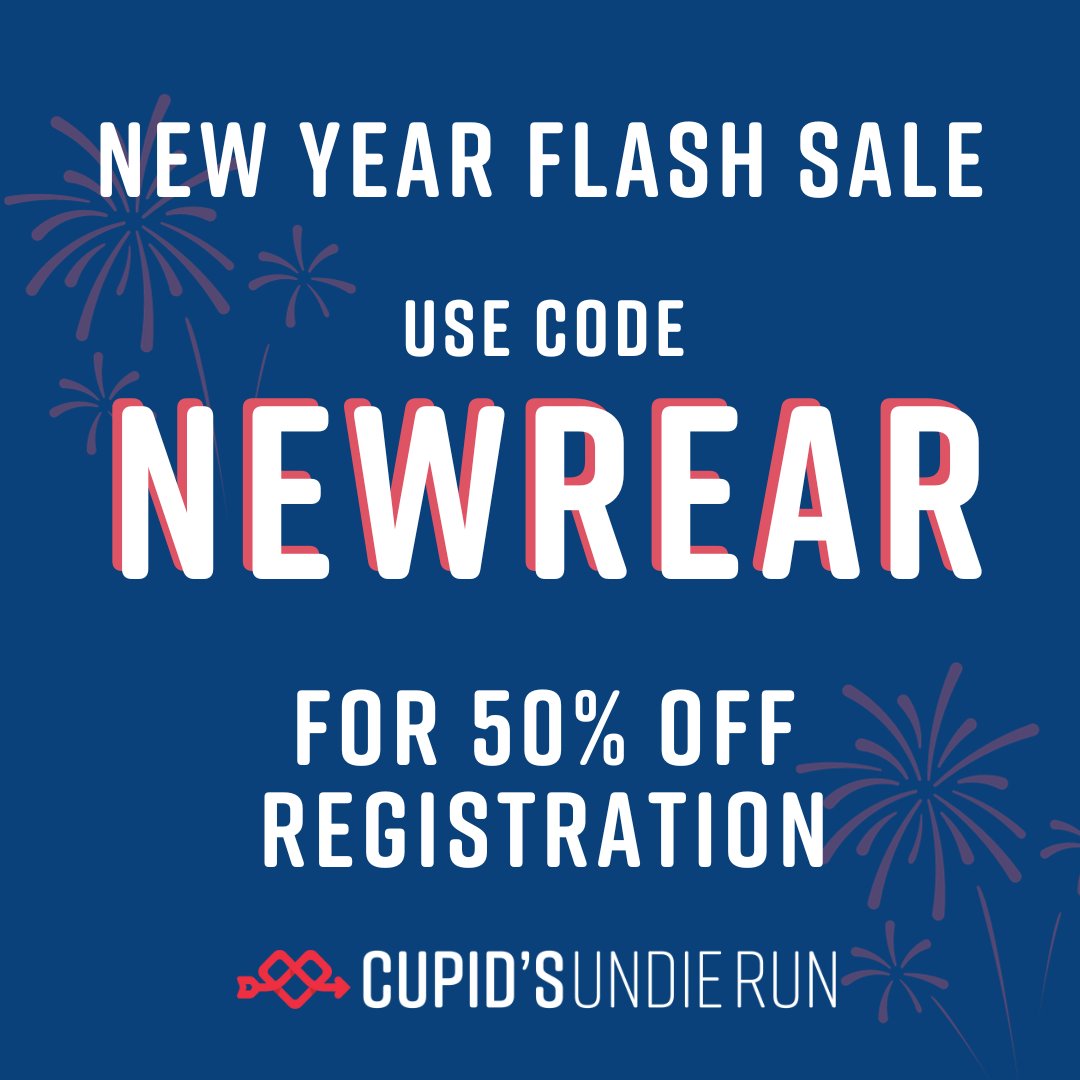 Time to get that cute booty-patooty into gear! Use promo code NEWREAR for 50% off registration to Cupid's Undie Run 2024. Promo valid until Sunday (Jan. 7) night!