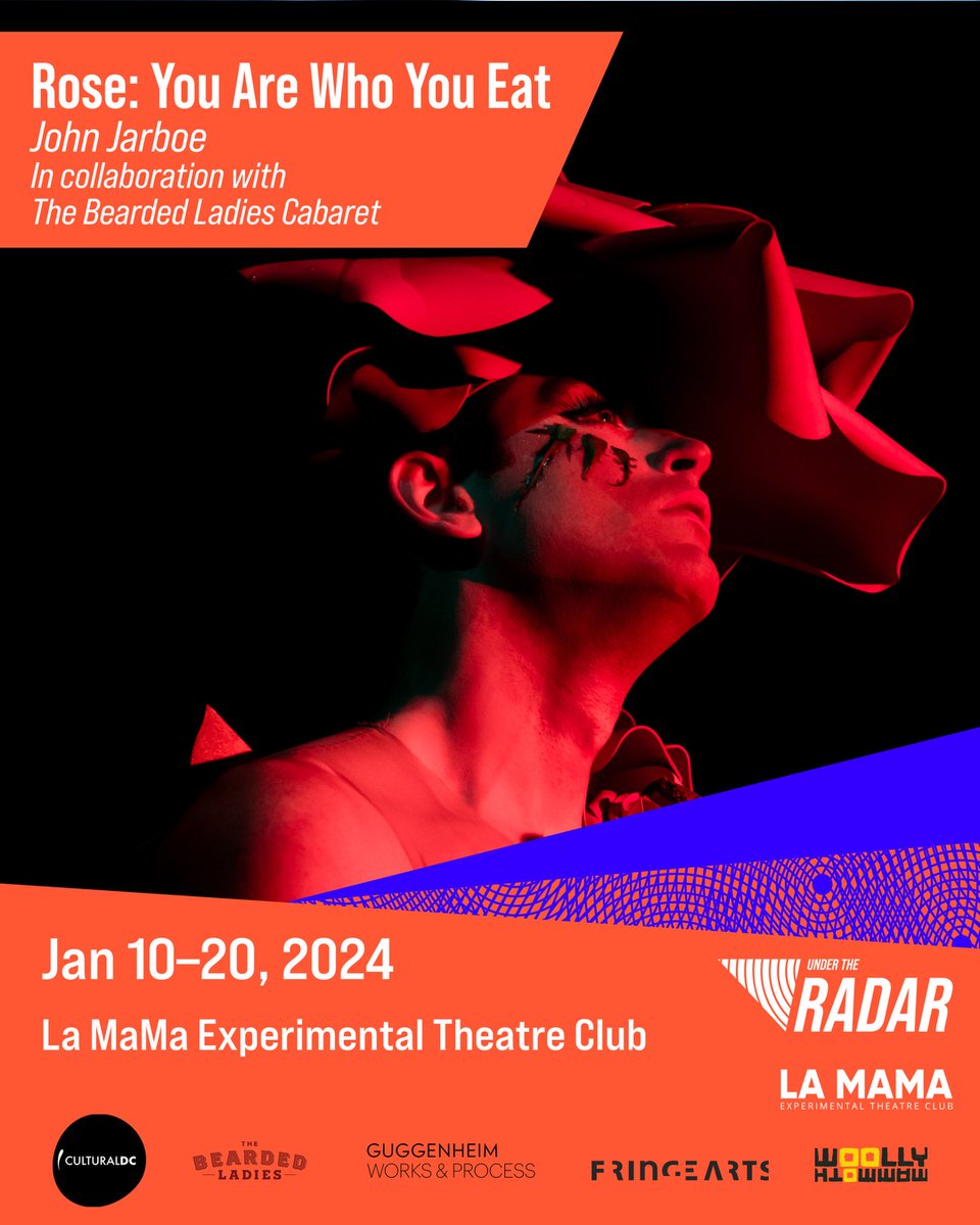 You never thought you'd laugh so hard at cannibalism, but here you are, at a show, eating it up. @JohnJarbeaux's aunt revealed that John not only had a twin sister in the womb but that John consumed her. Witness this cabaret re-digesting gender and family. #RADAR