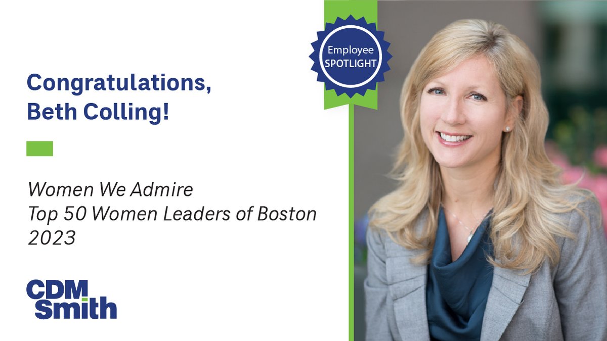 CDMSmith's tweet image. 📋 We are excited to announce that Beth Colling, CDM Smith’s Chief Compliance Officer, has landed #11 on Women We Admire's Top 50 Women Leaders of #Boston 2023 list! 🎉👏 #CDMSmith #WomenWeAdmire