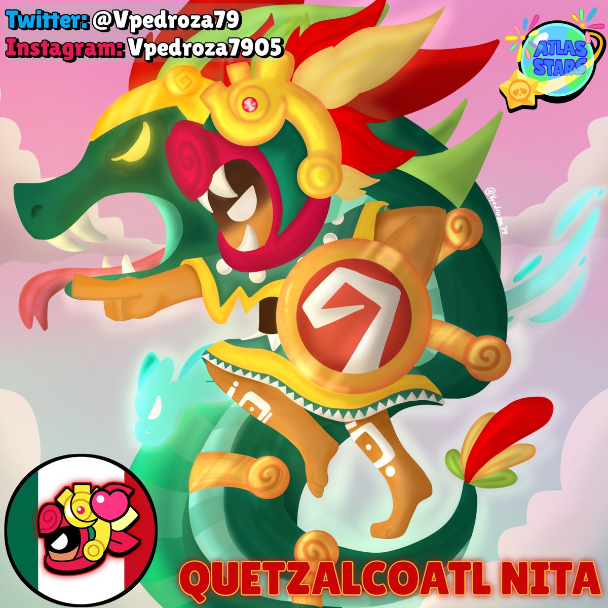 vpedroza79's tweet photo. Quetzalcoatl has chosen a new warrior!!
And what better candidate than Nita!
Quetzalcoatl Nita joins in representing the country of MΓ©xico!!ππ²π½β¨
Thnx so much to @amon_san1 for the invitation and to @taurtle123 for the amazing pin πβ¨
#BrawlStars #AtlasStarsCollab https://t.co/zxpbCv0hrf
