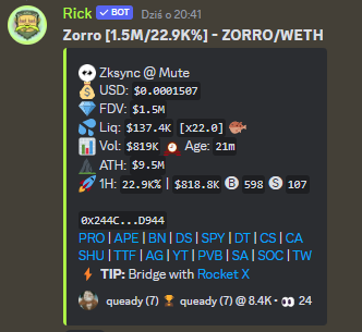 NewHitters's tweet photo. zkSync coins? No problem for us!

@queady called $ZORRO before launch on our chat and VC 😇

4 K to 9.5 M 🤠only possible on New Hitters Discord https://t.co/V47G43ovkE