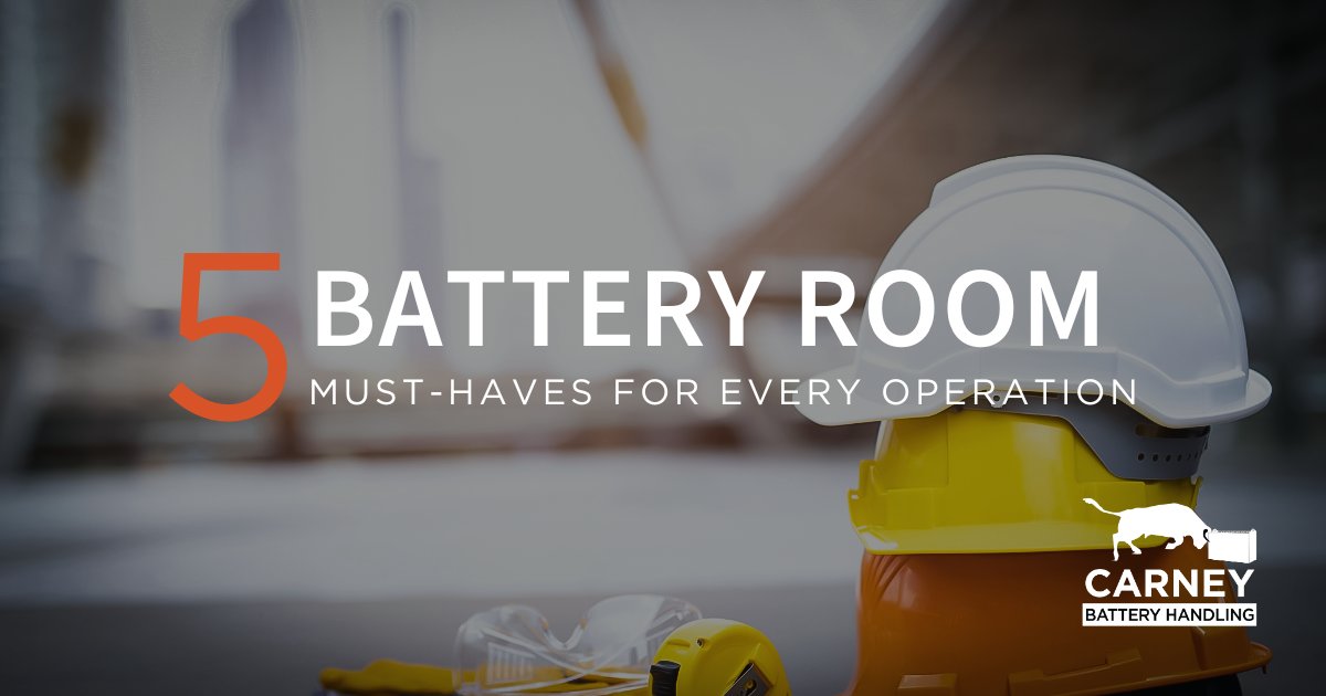 The new year is the perfect time to review your battery room. Follow this link to revisit the top five must-haves for a safer battery room: zurl.co/IGxC #carneybatteryhandling #blogpost #equipment