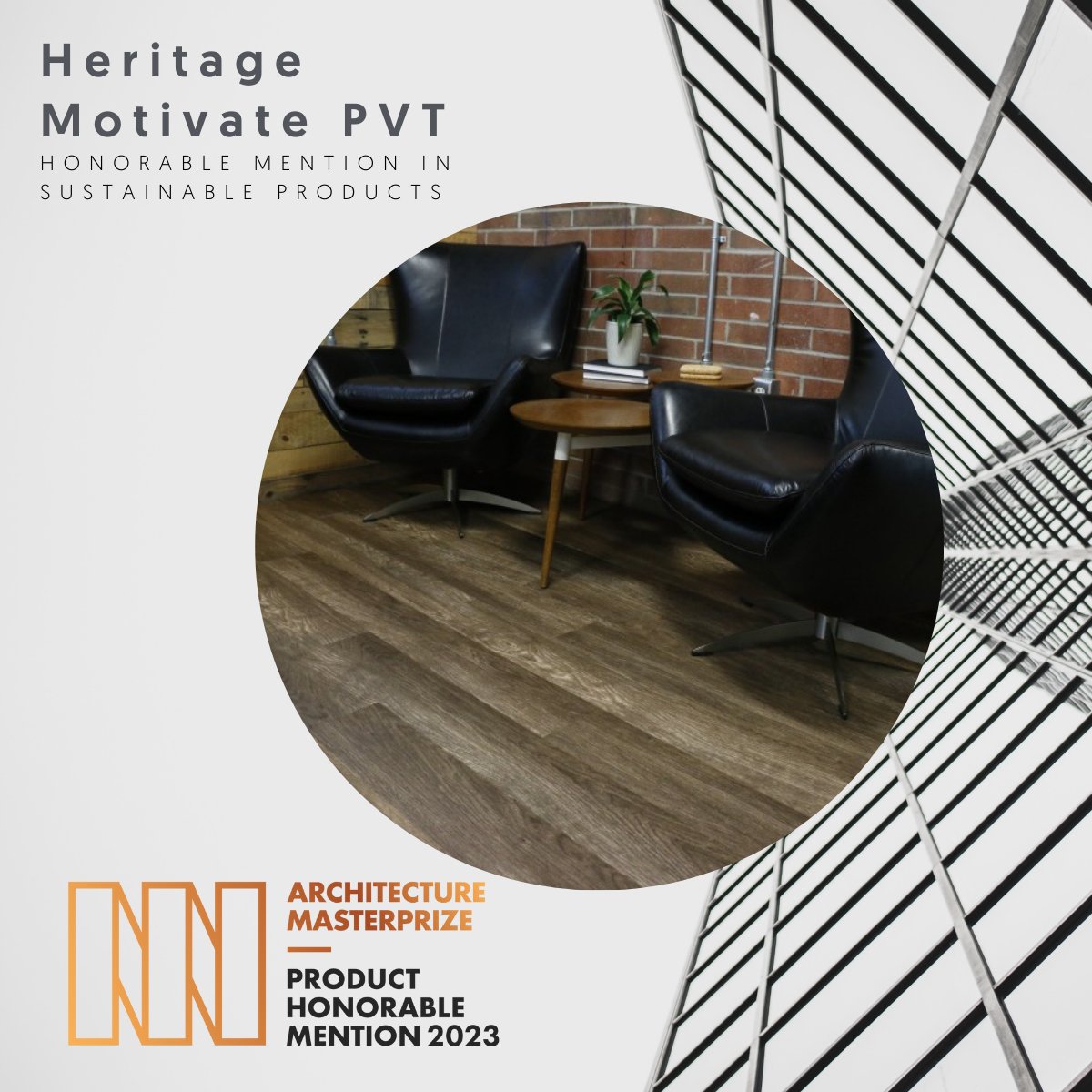 The future of performance vinyl tile is proving to be unstoppable!

Ecore’s Heritage Motivate PVT won an honorable mention in the sustainable products category for Architecture MasterPrize’s Architectural Product Design Awards for 2023.

#performanceflooring #flooring #ecore