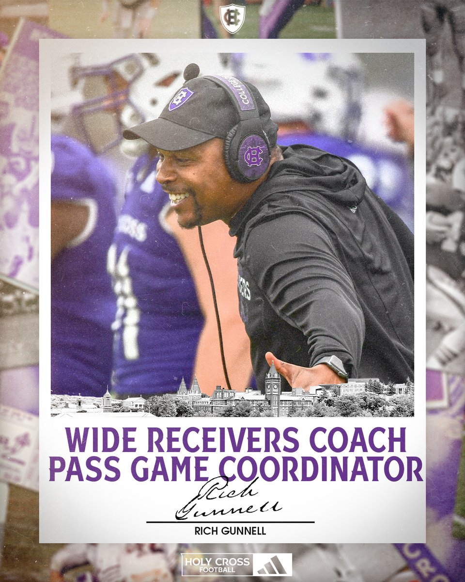 HCrossFB's tweet photo. .@CoachRG18 will return to the Holy Cross staff as our wide receivers coach and pass game coordinator!

https://t.co/jPF6oYKE2l

#GoCrossGo https://t.co/InhyUFkKgW