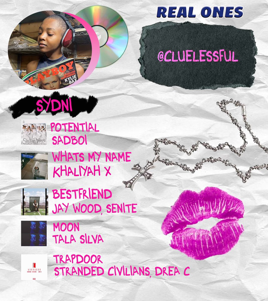 realonesshow's tweet photo. SYDNI’S PICKS, ft. @whyusadboi @Khaliyah_X @talasilvaa @jaywoodsole @seniteb @strandedcivil &amp; Drea C

Listen here: https://t.co/ycxjwelI2M https://t.co/tlho6CbfKI
