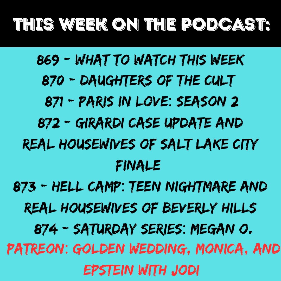 Listen here: podcasts.apple.com/us/podcast/rea… #RHOSLC #RHOBH #DaughtersoftheCult #ParisinLove #TheGoldenWedding #Girardi #podcast