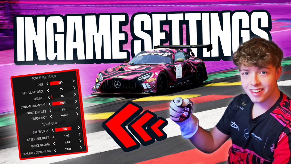 If you want to have eSports ingame settings.
Click and watch the video!

youtube.com/watch?v=SOxpZZ…

#Simracing  #AssettoCorsaCompetizione #gaming