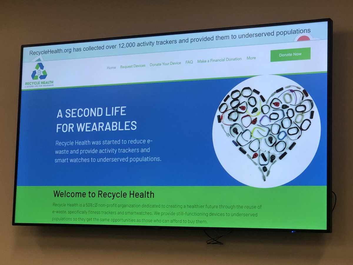 Great talk by @lisagualtieri speaking in our #CedarsSinai grad school class on #DigitalHealth. Discussing her innovative program, “Recycle Health,” that collects unused fitness trackers and redistributes to lower income individuals who might not otherwise access the tech.