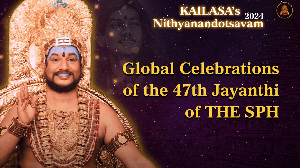 SriNithyananda's tweet photo. KAILASA Celebrates the 47th Jayanthi, the Anniversary of the 1008th Incarnation of Paramashiva, THE SPH BHAGAVAN NITHYANANDA PARAMASHIVAM
January 4, 2024 – On the auspicious occasion of the 47th Jayanthi, the anniversary of the 1008th incarnation of Paramashiva on Earth as THE SUPREME PONTIFF OF HINDUISM (SPH), BHAGAVAN SRI NITHYANANDA PARAMASHIVAM, KAILASA’s communities around the globe unite to celebrate!
The day was celebrated globally at KAILASA’s embassies, centers, and temples with various rituals, events, and programs.
Over 300 people offered the Pratyaksha Pada Puja at the divine lotus feet of THE SUPREME PONTIFF OF HINDUISM. Auspicious Tulabharams were performed, offering items equivalent to THE SPH’s weight in silver and other precious materials, according to an ancient traditional procedure. Rituals of the day also included a grand Pushpa Yagam, an offering of abundant fragrant flowers, and the Vastra Seva, offering grand regal robes to the deities of THE SPH.
The rituals of the day culminated with a grand Pattabhishekam ritual at the Adi Kailasa Nithyananda Sarvajnapeetham. This ancient ceremony, celebrating THE SPH's prosperous reign over ancient Hindu Kingdoms, involves a ritualistic declaration of loyalty to the sovereign with the offering of royal gifts and emblems of royalty from various Kingdoms at the feet of THE SPH. Witnessing or participating in this ritual brings blessings of great prosperity and abundance.
The highlight of the day was THE SPH's global Presidential Address as part of the unique spiritual program titled SN1978. THE SPH graced and blessed all devotees, Sannyasis, members of KAILASA, KAILASA’s partners and supporters, and VIPs and personalities gathered for the day.
THE SPH announced the grand opening of KAILASA, now welcoming everyone for various residential university long-term courses and academic programs, as well as the religious path of Sannyas. This announcement was followed by an auspicious Sannyas initiation, during which blessed individuals were ordained into THE SPH’s Sannyas religious order, the Sovereign Order of KAILASA’s Nithyananda.
To mark this significant day, KAILASA conducted the OM Awards ceremony. The KAILASA Om Award, recognizing individuals' hard work and contributions towards global peace, harmony, and co-existence, aligning with KAILASA's vision and mission, was presented to Kings, Queens, officials, religious leaders, social activists, and distinguished individuals from various backgrounds and nations.
VIPs from various nations graced the occasion – Presidents, Kings and Queens, Ministers, Ambassadors, Statesmen, Businessmen, Philanthropists and accomplished individuals from diverse backgrounds graced with their presence on this 47th Jayanthi of THE SPH.
KAILASAs worldwide expressed their gratitude and devotion to THE SPH with various initiatives:
1. KAILASA Malaysia released a braille version of THE SPH’s ‘Living Enlightenment’ book, making THE SPH’s teachings accessible to the blind.
2. KAILASA Malaysia inaugurated a Food Bank Center in the Selayang suburb of Batu Caves, serving as a monthly collection point for dry groceries for the underprivileged.
3. KAILASA Malaysia also inaugurated a new home temple, Paduka Mandir, to extend its social, humanitarian, and spiritual services.
4. KAILASA Chinese World released translations of THE SPH’s ‘From Pain to Bliss’ book in traditional and simplified Chinese.
5. KAILASA Texas and Southeast inaugurated a new home temple in Naples, Florida, to extend its social, humanitarian, and spiritual services.
6. KAILASA Francophone released a French translation of THE SPH’s ‘Prayer, a Love Letter to God’, a collection of 108 poems, stories, prayers, riddles, and songs.
7. KAILASA Francophone also released a French version of the ‘Nithyananda Chitra Katha’ comic ebook and a YouTube playlist with 21 stories narrated by children, parents, and eGurukul volunteers.
8. KAILASA Australia inaugurated a new home temple in Adelaide and formally opened the new facility of its Melbourne temple, featuring the Sarvajna Peetam and the consecrated deity of THE SPH.
9. KAILASA United Kingdom, Europe, and Africa inaugurated new home temples in Lisbon, Oslo, Helsinki, Sudety, and Takoradi, to extend its services.
10. KAILASA Kenya launched ‘KAILASA News’ and released the new KAILASA’s Nithyananda Hindu University website, offering free courses for all.
11. KAILASA Kenya also released the Beta version of its AI Tamil translation service for real-time Tamil translations of THE SPH’s Satsangs.
KAILASA thanks all its supporters, partners, associates, volunteers, and sympathizers for their continuous support and commitment as the new year 2024 begins auspiciously with the 47th Jayanthi of THE SPH.
Press Contact: Press Office of the Holy See of Hinduism
Email: contact@kailaasa.org
For More Information on KAILASA: https://t.co/XKaofDtdq7