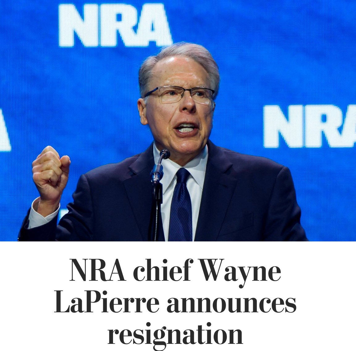 TommasinaResist's tweet photo. #ProudBlue #DemVoice1 #NRATerrorists
More good news. He has blood on his hands. Good riddance.
Longtime NRA chief executive Wayne LaPierre, facing a lawsuit in New York that sought to remove him from his post, announced his resignation from the organization Friday.
He is named as one of four defendants in a lawsuit over alleged fraud filed by New York Attorney General Letitia James. Last week a state appeals court ruled the suit could move forward, denying a request from the NRA to end the probe.
LaPierre cited health reasons in his decision & said he would “never stop supporting the NRA.”
https://t.co/IRu5nYeyKH