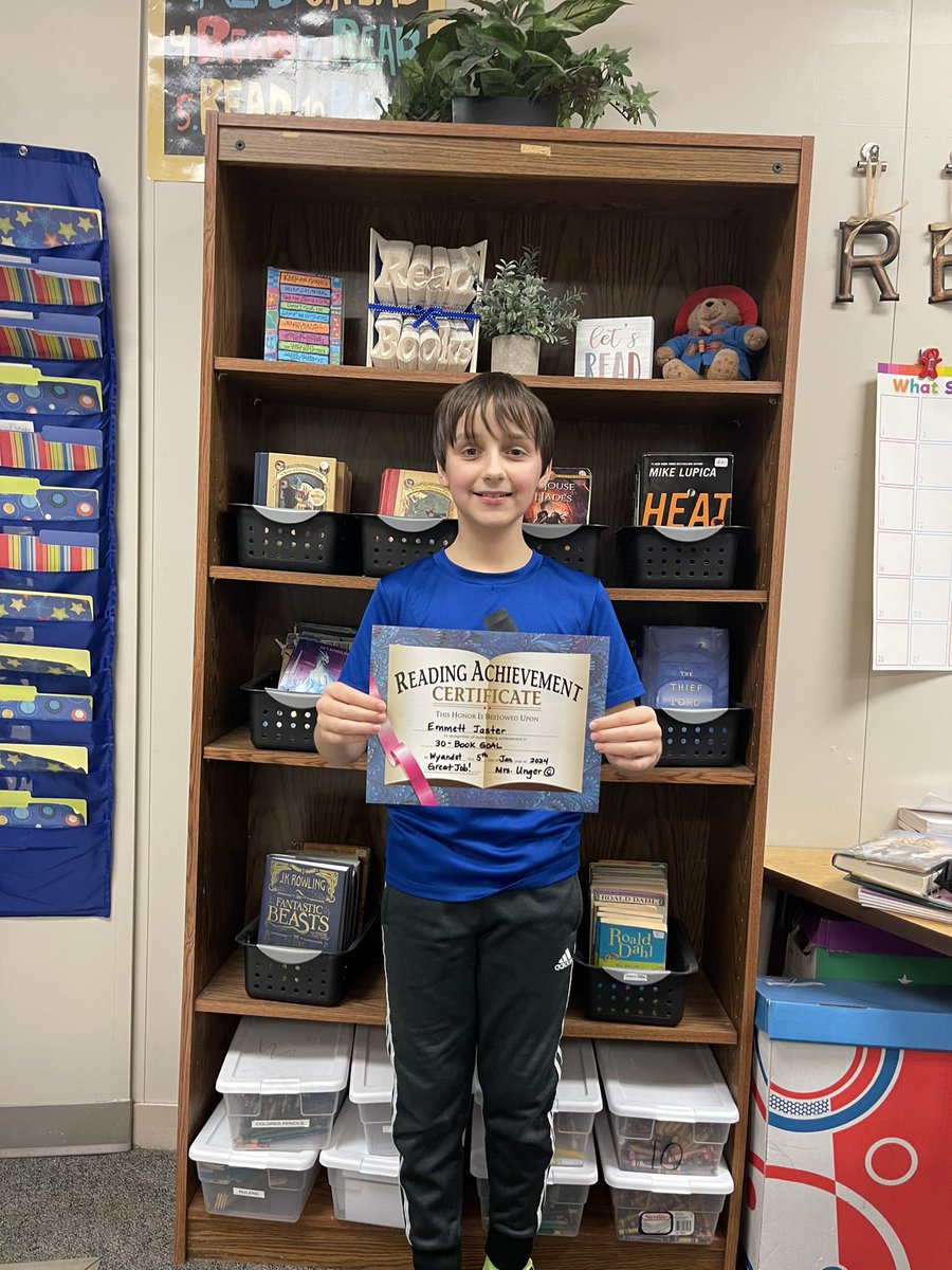 So proud of you, Emmett, for reaching your 30-Book Goal! @wesDCSD