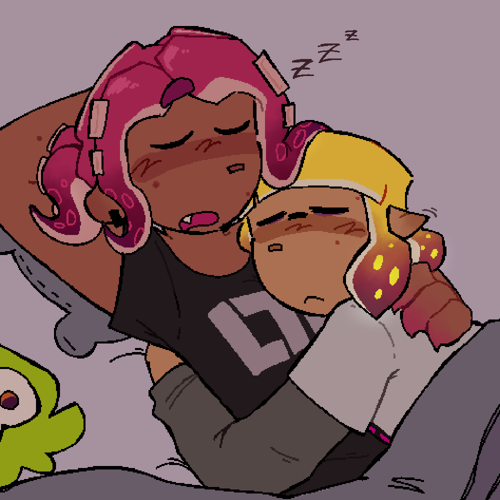 GayPuppycat's tweet photo. i dont care if i already drew them cuddling!!!! i'll do it a thousand times 

#splatoon #agent8 #agent4 #agent32 https://t.co/o1pIg9AXGp