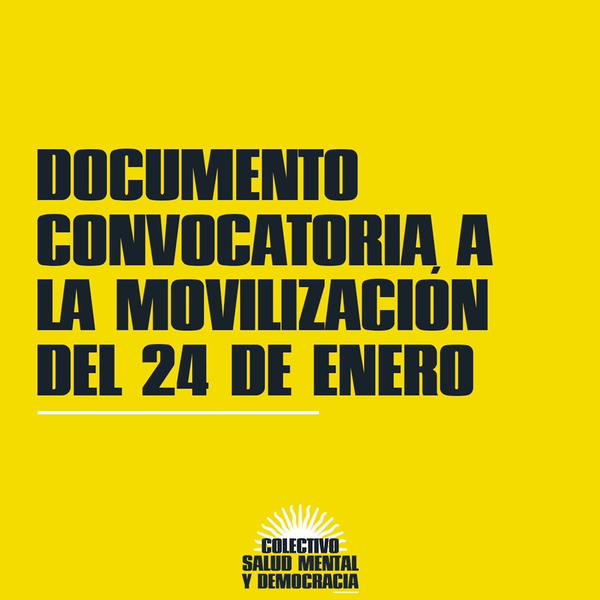 SMyDemocracia's tweet photo. 📝 DOCUMENTO CONVOCATORIA A LA MOVILIZACIÓN DEL 24 DE ENERO

🫱🏼‍🫲🏽 El Colectivo Salud Mental y Democracia convoca a la movilización del 24 de Enero al Congreso de la Nación para decir NO al DNU y al Proyecto de Ley del gobierno de JAVIER MILEI , (Abrimos hilo) https://t.co/846J3dQWMU