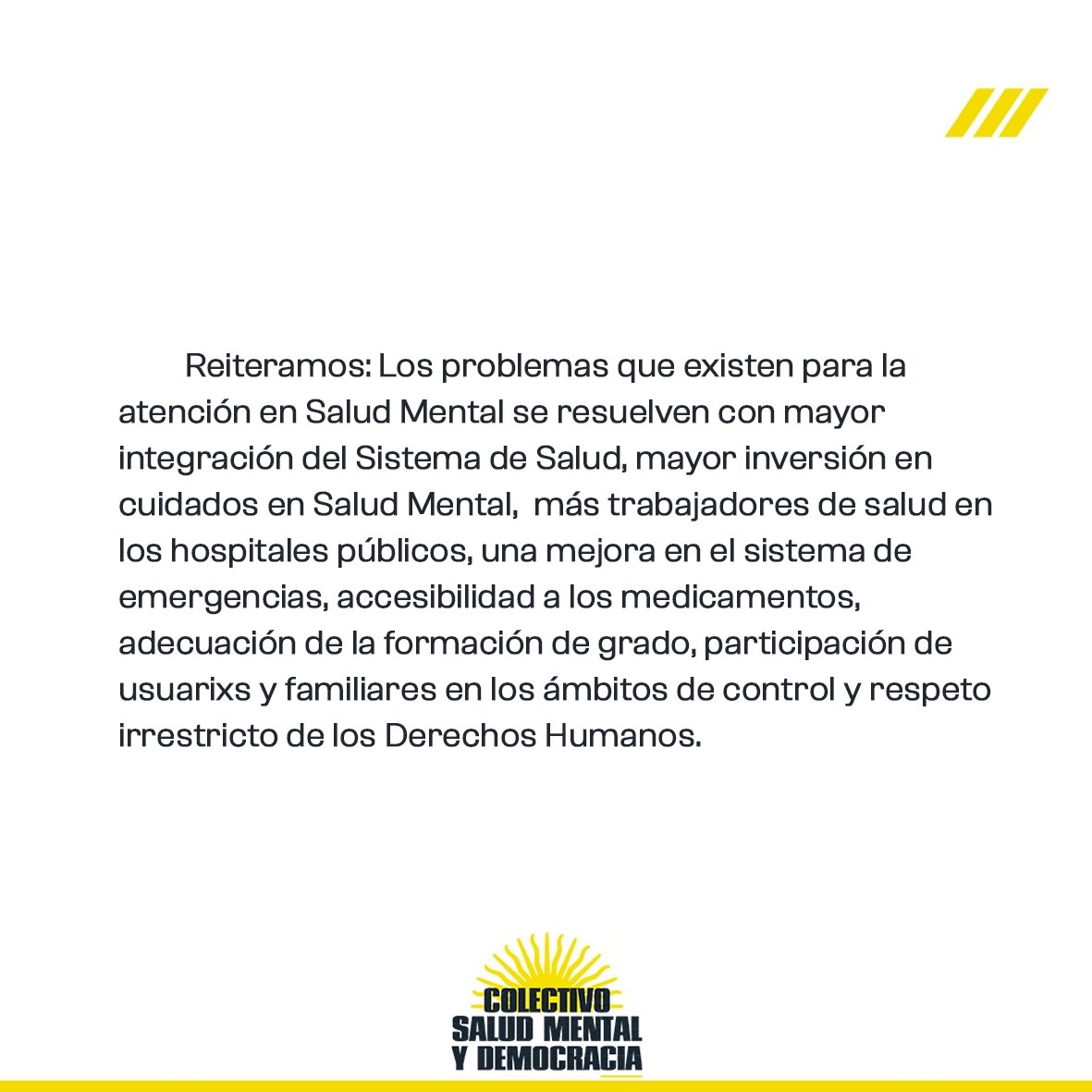 SMyDemocracia's tweet photo. 📝 DOCUMENTO CONVOCATORIA A LA MOVILIZACIÓN DEL 24 DE ENERO

🫱🏼‍🫲🏽 El Colectivo Salud Mental y Democracia convoca a la movilización del 24 de Enero al Congreso de la Nación para decir NO al DNU y al Proyecto de Ley del gobierno de JAVIER MILEI , (Abrimos hilo) https://t.co/846J3dQWMU