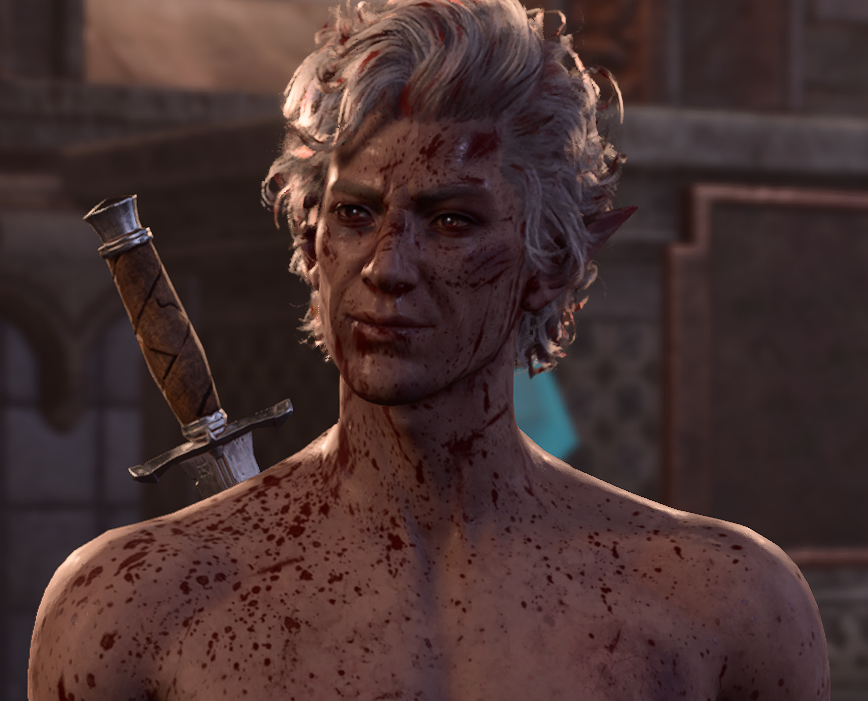pvmpkinbones's tweet photo. his little sad face is breaking my HEART (ignore the gloves they had a buff he needed at the time lol) #bg3 #bg3twt https://t.co/dzZBMxXIGR
