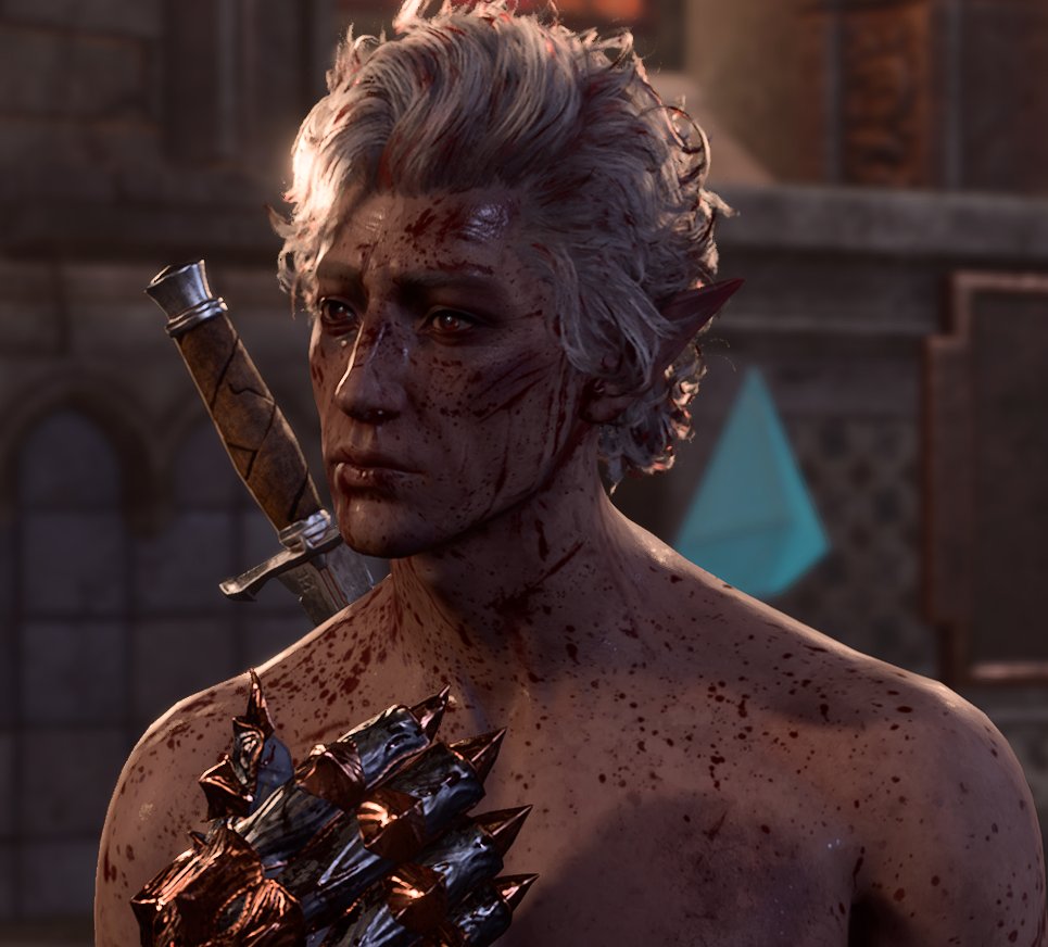 pvmpkinbones's tweet photo. his little sad face is breaking my HEART (ignore the gloves they had a buff he needed at the time lol) #bg3 #bg3twt https://t.co/dzZBMxXIGR