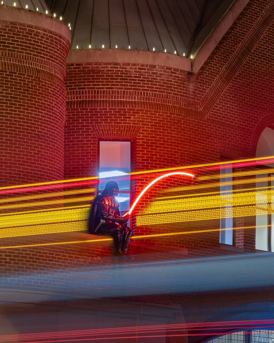 georgetowndc's tweet photo. What do you call an evil procrastinator? Darth Later! 🤣 Don't procrastinate and miss out on #GeorgetownGLOW. This is your last weekend to see five public light art installations lit nightly from 5 pm – 10 pm around Georgetown.
📸: jvizzle28 on IG https://t.co/HE9tMT4oAl