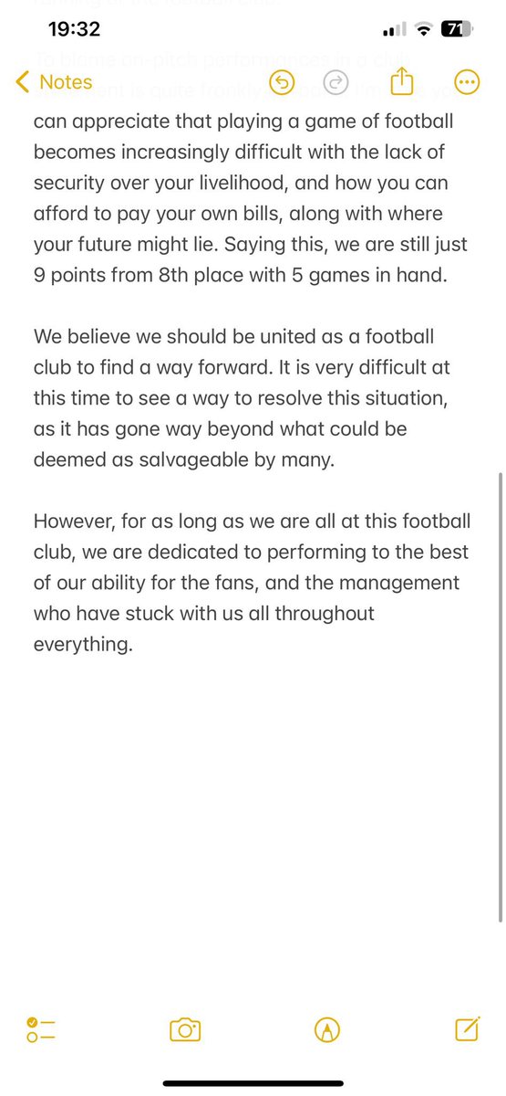 A statement on behalf of the players <a href="/TauntonTownFC/">Taunton Town FC</a>