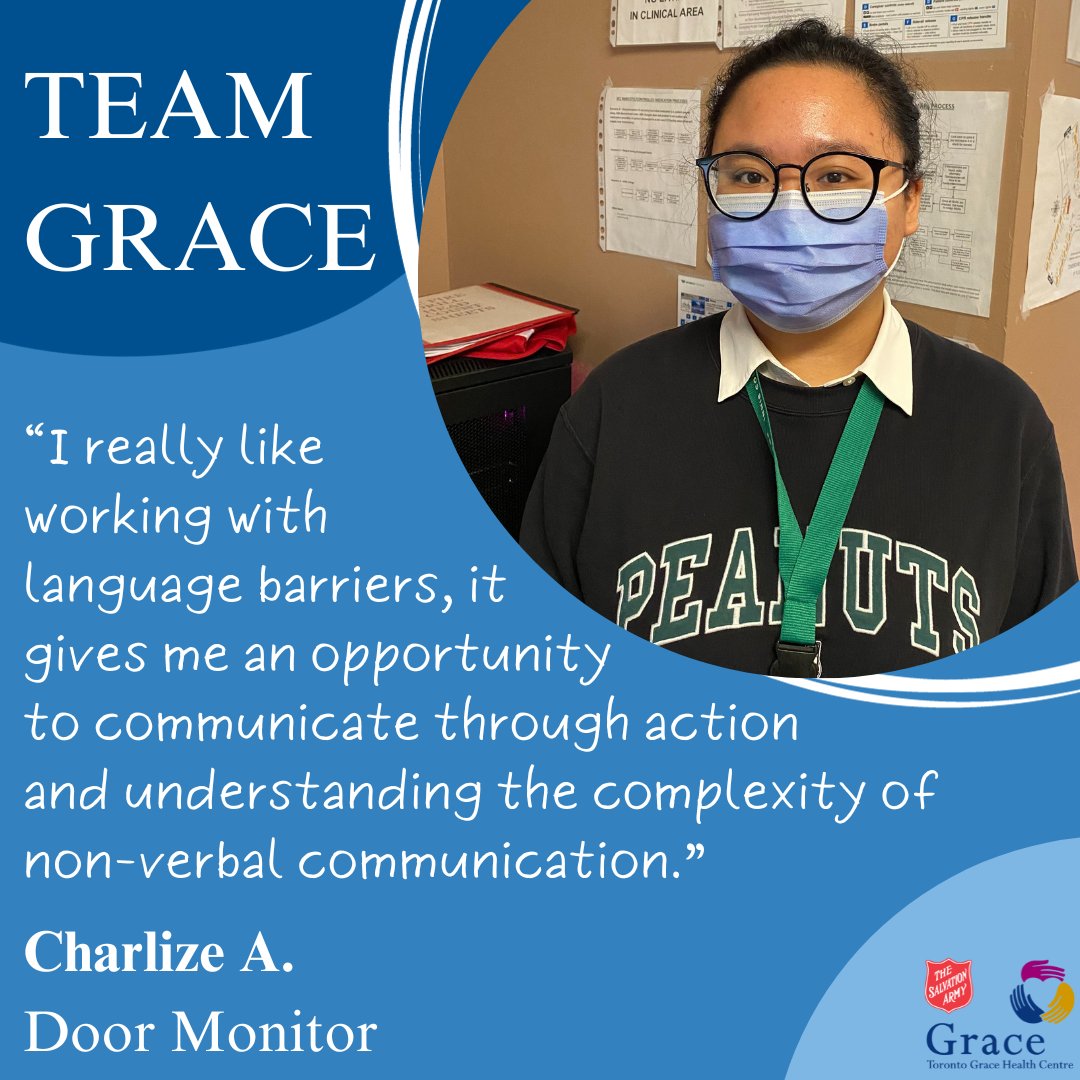 Meet Charlize, an integral part of the team at the  Specialized Care Centre. For nearly three years, Charlize has served as a door monitor, a key resource for patients and staff. Thank you for all that you do!  

#StaffAppreciation #PatientSafety #TeamGrace