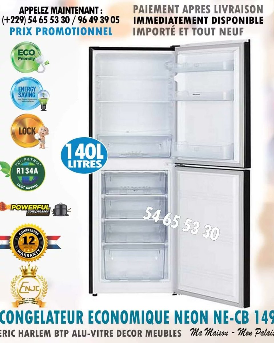 eric_harlem3's tweet photo. COMMANDEZ MAINTENANT ☎️🇧🇯 (+229) 54 65 53 30 / 96 49 39 05 et PRENEZ LE DOUBLE CONTRÔLE POUR LA CONSERVATION DE VOS PRODUITS AVEC CE MODÈLE NÉON 140L.
✔️ IMMÉDIATEMENT DISPONIBLE 
IMPORTÉ TOUT NEUF. LE STOCK EST TRÈS LIMITÉ ⏱️
🚛 LIVRAISON GRATUITE... PAIEMENT À LA RÉCEPTION. https://t.co/5gTbcTKTUX
