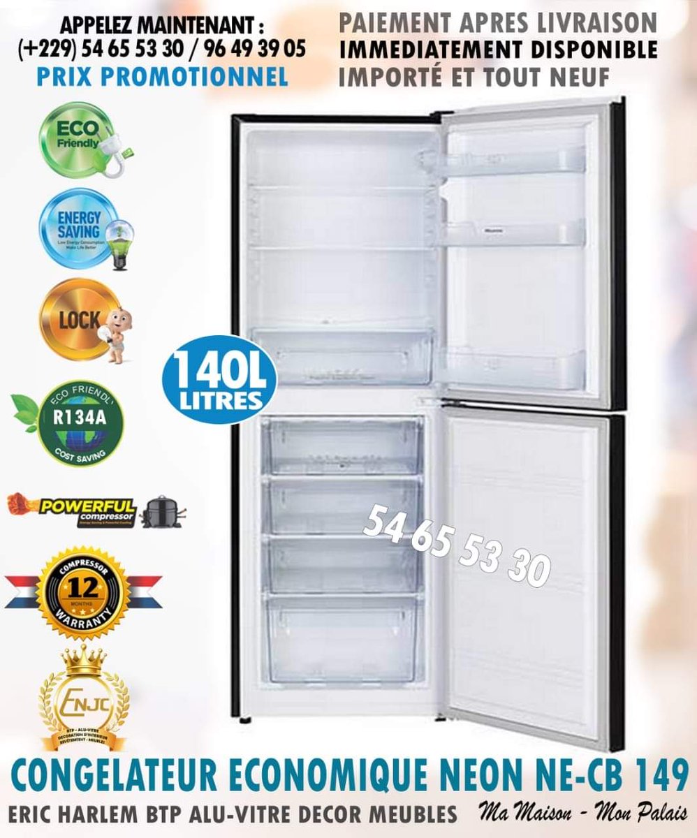 eric_harlem3's tweet photo. COMMANDEZ MAINTENANT ☎️🇧🇯 (+229) 54 65 53 30 / 96 49 39 05 et PRENEZ LE DOUBLE CONTRÔLE POUR LA CONSERVATION DE VOS PRODUITS AVEC CE MODÈLE NÉON 140L.
✔️ IMMÉDIATEMENT DISPONIBLE 
IMPORTÉ TOUT NEUF. LE STOCK EST TRÈS LIMITÉ ⏱️
🚛 LIVRAISON GRATUITE... PAIEMENT À LA RÉCEPTION. https://t.co/5gTbcTKTUX