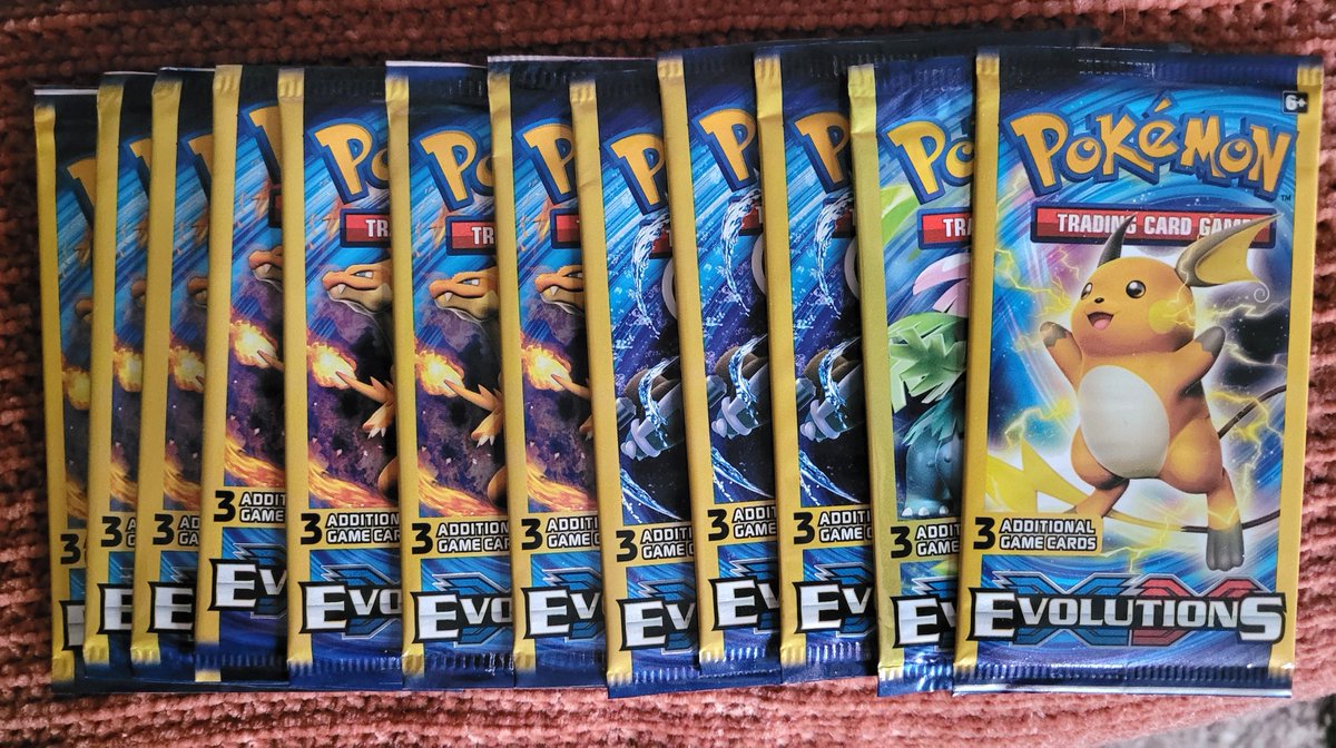 PokemonSeth's tweet photo. Biggest Pokémon XY Evolutions opening in 2024? Who knows?! Either way, it's going on YouTube. Tune in next week to watch me rip all 74 packs! https://t.co/S4ZfJp4MG9